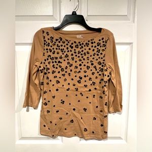 Croft & Barrow - Petite Small - Cheetah Print Design